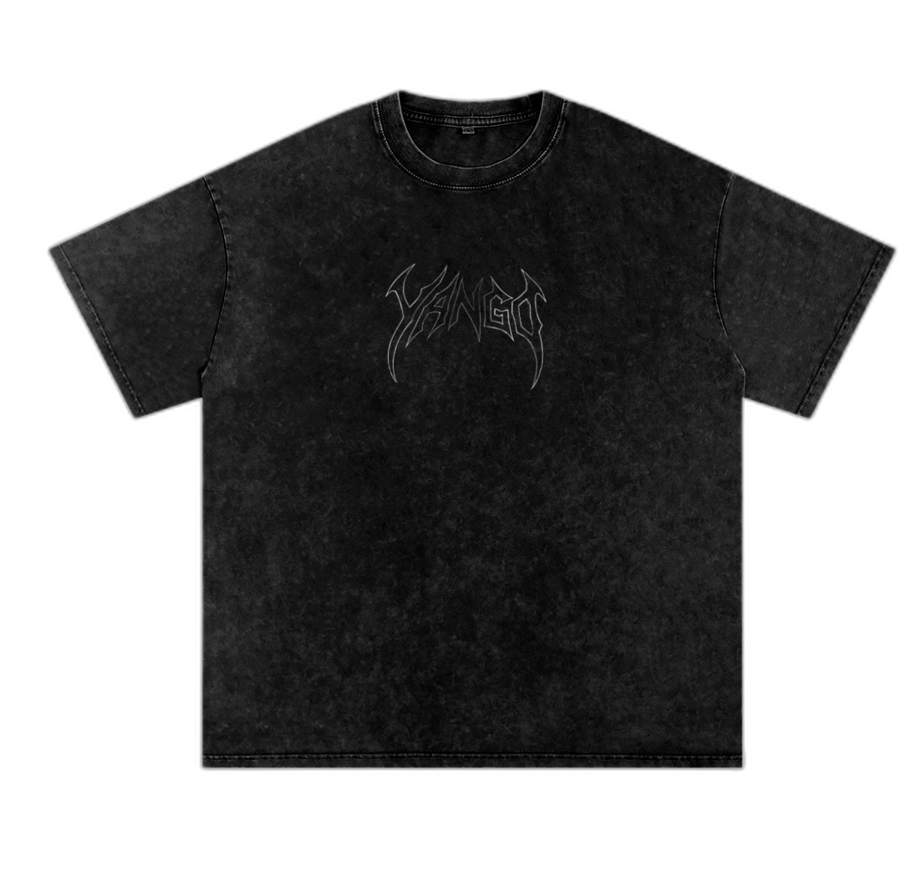 Yango washed black oversized tee with gothic logo